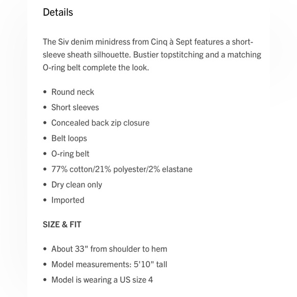 Cinq à Sept
Siv Belted Denim Minidress - Picture 8 of 10